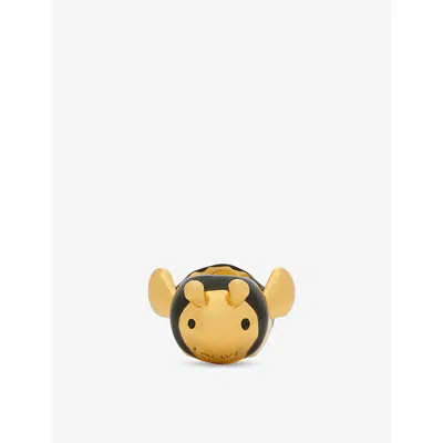 Loewe Womens Black/gold  X Paula's Ibiza Bee Dice Enamelled Brass Charm