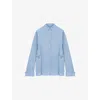 Loewe Wool-silk Draped Shirt In Blue
