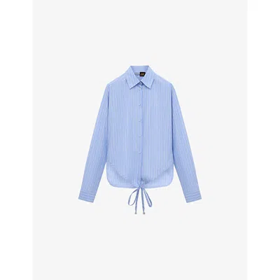 Loewe Womens Blue/multicolor  X Paula's Ibiza Striped Tie Cotton-poplin Shirt