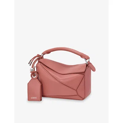 Loewe Womens  Featherlight Puzzle Mini Leather Top-handle Bag In Pink