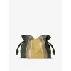 Loewe Womens Bottle Green/ochre Flamenco Medium Leather Clutch Bag