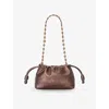 Loewe Womens  Mini Flamenco Leather Shoulder Bag In Brown