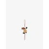 Loewe Womens Brown  X Paula's Ibiza Giraffe Raffia And Leather Key Charm In Brown
