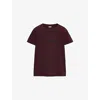 Loewe Womens  Brand-print Relaxed-fit Cotton-jersey T-shirt In Burgundy