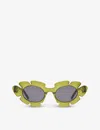 Loewe Womens Cactus Green  X Paula's Ibiza G000270x03 Flower-shaped Acetate Sunglasses In Cactus Green