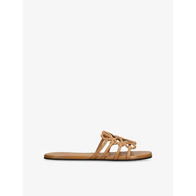 Loewe Anagram Petal Slides In Camel Leather In Multi
