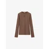 Loewe Wool-blend Long-sleeve T-shirt In Chocolate Brown