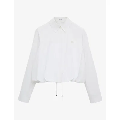 Loewe Womens Cinched-waist Cotton Shirt White