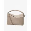Loewe Medium Leather Puzzle Edge Top-handle Bag In Brown