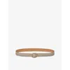 Loewe Womens Clay/gold Rounded-buckle Leather Belt In Pink