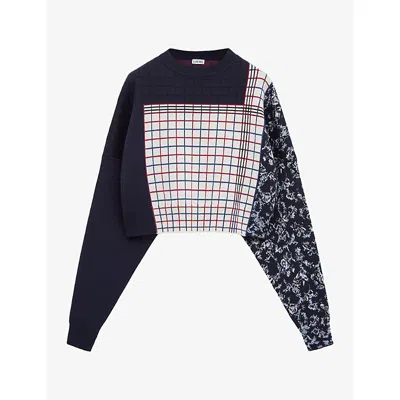Loewe Womens Cosima Von Bonin Floral And Check Wool Jumper Multicolor Xs In Black