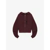 Loewe Cotton-cashmere Flamenco Zip-up Hoodie In Burgundy