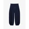 Loewe Womens Dark Indigo Draped Balloon-leg Denim Jeans In Purple
