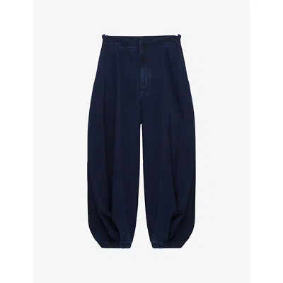 LOEWE WOMENS LOEWE DRAPED BALLOON-LEG DENIM JEANS