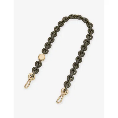 Loewe Womens Dark Khaki Donut Leather Chain Strap