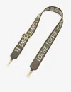 Loewe Womens Dark Khaki Green Anagram Loop Cotton And Leather Bag Strap In Dark Khaki Green