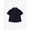 Loewe Womens Dark Navy Trapeze Cropped Cotton Polo Shirt In Blue