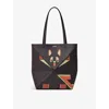 Loewe Womens  Puzzle Futurist Cat Medium Leather Tote Bag In Brown