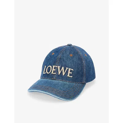 Loewe Denim Baseball Cap In Blue