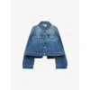 Loewe Womens Denim Blue Trapeze-fit Anagram-patch Denim Jacket