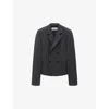 Loewe Wool Twill Double-breasted Blazer In Anthracite Melange