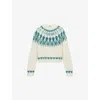 Loewe Stretch Wool Blend Cropped Sweater Graphic In White