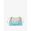 Loewe Medium Leather Flamenco Shoulder Bag In Soft White/sky Blue
