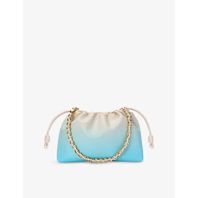 Loewe Womens Soft White/sky Blue Flamenco Cloud Leather Shoulder Bag