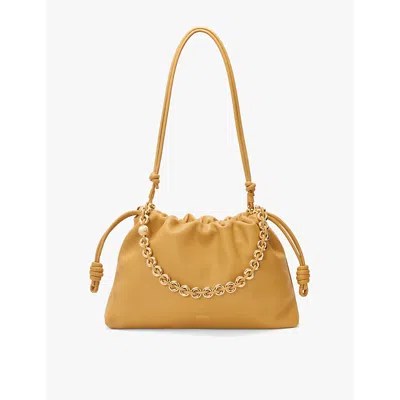 Loewe Womens Sahara Flamenco Large Leather Shoulder Bag