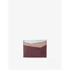 Loewe Womens Frozen/dark Burgundy Puzzle Plain Leather Cardholder
