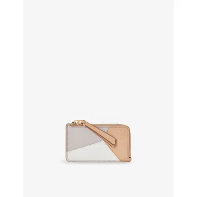 Loewe Womens Ghost/silky Beige Puzzle Coin Leather Card Holder