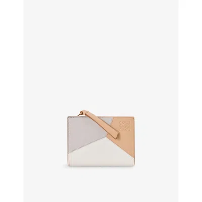 Loewe Womens Ghost/silky Beige Puzzle Compact Leather Wallet