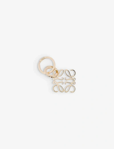 Loewe Womens Gold Anagram Logo-engraved Brass Keyring