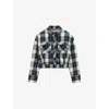 Loewe Plaid Cropped Cotton Shirt In Green/multicolor