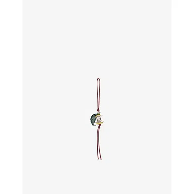 Loewe Womens Green/silver Apple Metal Bag Charm In Transparent