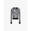 Loewe Womens  Anagram-embroidered Knitted Cotton Jumper In Grey/light Grey