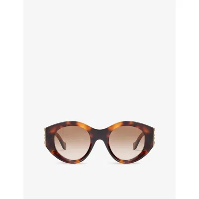 Loewe Womens Havana Butterfly-frame Acetate Sunglasses In Brown