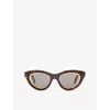 Loewe Anagram Cat-eye Tortoiseshell Acetate And Gold-tone Sunglasses In Brown