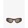 Loewe Womens  Cat-eye-frame Acetate Sunglasses In Havana