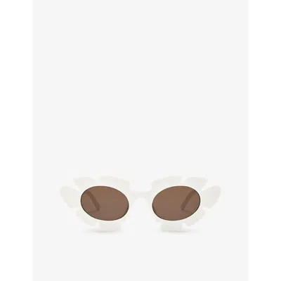 Loewe Womens Ivory  X Paula's Ibiza G000270x03 Flower-shaped Acetate Sunglasses
