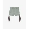Loewe Womens Khaki Green Anagram-patch Workwear Cotton Shorts