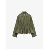 Loewe Womens Khaki Green Drawstring-waist Cotton-blend Jacket In Green