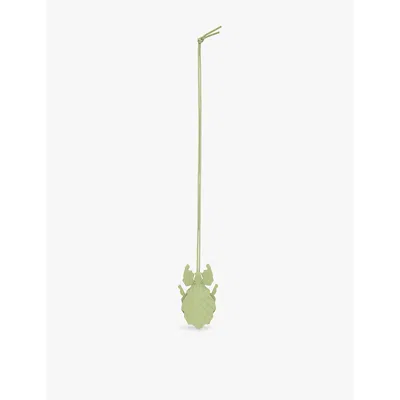 LOEWE WOMENS LIGHT PEAR LEAF INSECT LEATHER KEYFOB CHARM