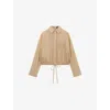 Loewe Womens  Anagram-patch Drawstring-waist Cotton-blend Shirt In Light Beige