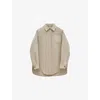 Loewe Wool Long-sleeved Casual Jacket In Light Beige Melange