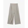 Loewe Womens Light Beige Melange Wrap-pleat Tailored Wool Trousers