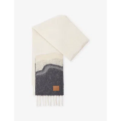 Loewe Alpaca-blend Scarf In Light Beige/multicol