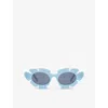 Loewe Womens Light Blue  X Paula's Ibiza G000270x03 Flower-shape Acetate Sunglasses In Light Blue