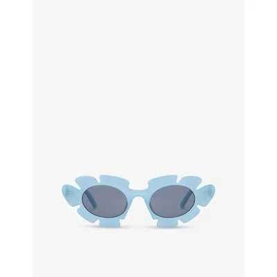 Loewe Womens Light Blue  X Paula's Ibiza G000270x03 Flower-shape Acetate Sunglasses