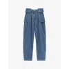 Loewe Womens Light Blue Side-flap Balloon-leg High-rise Jeans In Blue